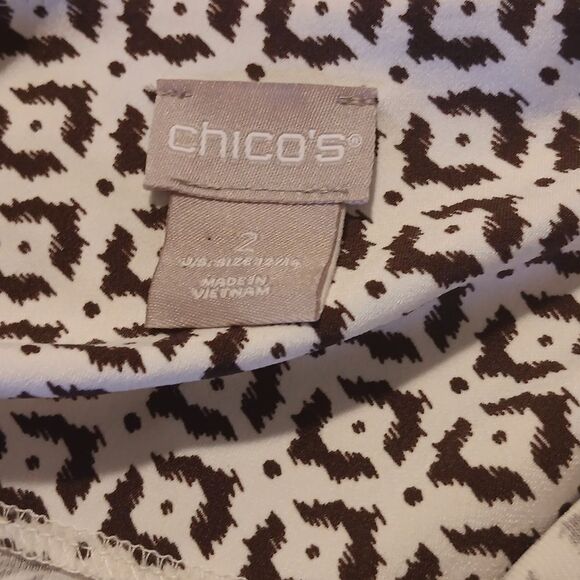 Chico's Printed Ruched Sleeve Dress - Picture 8 of 12